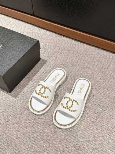 顶级品质 Chanel Ss24 New Arrival～ 小香2024春夏新款平底拖鞋 面料：混种羊皮 内里：环保混种羊皮 鞋底：意大利真皮大底 Size:
