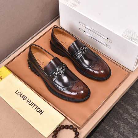 出厂价 水染牛里 Louis Vuitton* 高端 路易威登 23年专柜最新款 正装商务皮鞋原版最高品质！进口意大利小牛皮面料牛皮内里 原版大底 正装码数:3 - 点击图像关闭