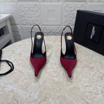 工厂p价 女装女鞋 运动原单 Ysl.顶级版本.高品质. 配置全套包装 2025新款 官网同步 1:1开模 尖头后空鞋 鞋面 漆皮 真丝 内里 羊皮 跟高: 1