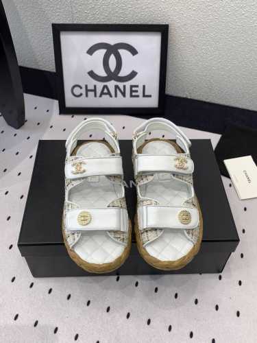 Chanel新款沙滩鞋 高版本出货 上脚舒适超显腿型 夏季出行旅游必备单品 原版牛子布鞋面 羊皮垫脚 原版麻绳大底 Size: 35-39 40 41订做