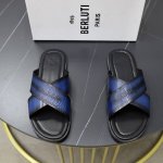 出厂价： Berluti 布鲁提 顶级手工上色牛皮男士拖鞋！ 全手工制作！有装饰的sifnos Scritto图纹皮革拖鞋！官！采用进口皮胚古法上色改色处理 鞋
