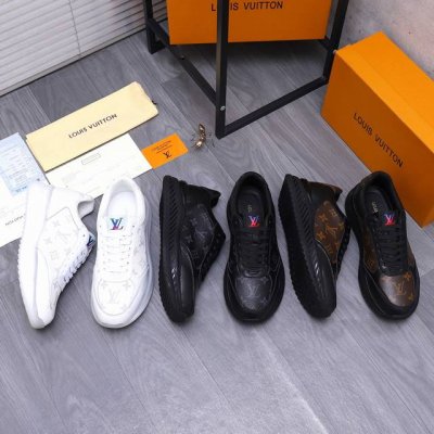 商品商标：Lv [路易威登] 休闲鞋 正码.码数: 38-44 45.46定做不退换 商品材料：精选 牛皮搭配经典印花鞋面 网内里 橡胶大底