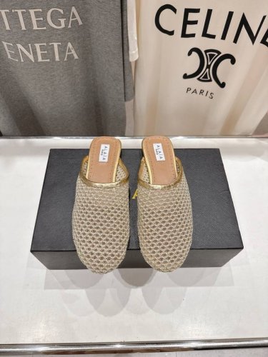 高版本出厂 半托 独家新品 Alaia 阿莱亚25Ss 走秀款平底半托网面芭蕾舞鞋 最近超火的一款平底鞋 章小蕙同款 甜酷芭蕾风 人气超高的一款芭蕾舞鞋，浪漫又