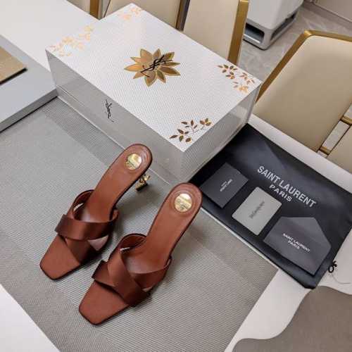 SAINT LAURENT ” SYL圣罗兰 顶级版本25SS众明星网红追捧的经典字母高跟，交叉礼带凉鞋。SYL 2025官方VIP 贵宾版金花磁铁盒 认清包装