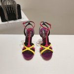 顶级版 原版盒 Christian Louboutin S原版做货重工Cl新款交叉拼色高跟凉鞋～ 材质：进口羊皮 内里：粒面珠光羊皮里 大底：原版进口Ar1顶级