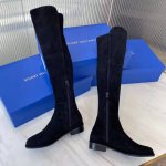 同款小辣椒长靴，美国顶级品牌STUART WEITZMAN， 续5050后又一力作！必火一款！美到没对手！跟高2.5厘米！、带拉链过膝长靴！材料：鞋面进口羊皮