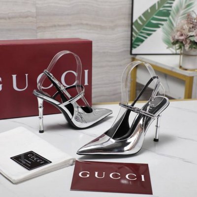 工厂P价 女装女鞋 运动原单 Gucc高端精品 2025春夏新款金属竹节跟后空凉鞋 竹镜*高跟时装凉鞋原汁原味原单品质每个细节皆经过精心细致打造，可与Zg对比如