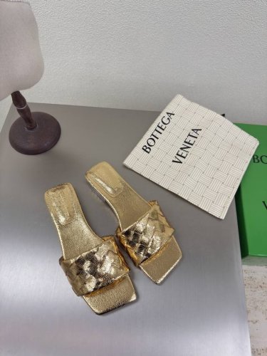 工厂p价p 顶级高端版本 代购品质 原版开发 Bottega Veneta2025Ss新品爆款夏季方头parco平底穆勒凉拖鞋 Bv新款全真小结编织装饰抢手大爆