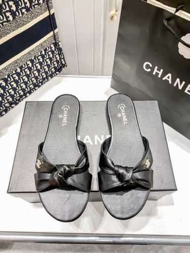 橙子出厂价p chanel 香奈儿 春夏新款 蝴蝶结平底拖鞋 休闲凉拖 码数 35-41