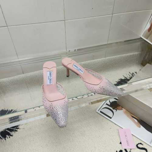 Jimmy Choo 经典水晶网纱仙女小方头高跟拖鞋半拖超级仙的一款啊！美得让人窒息 超闪昂贵施华洛世奇水晶钻 Bling Bling滴..上脚超级无敌女神范