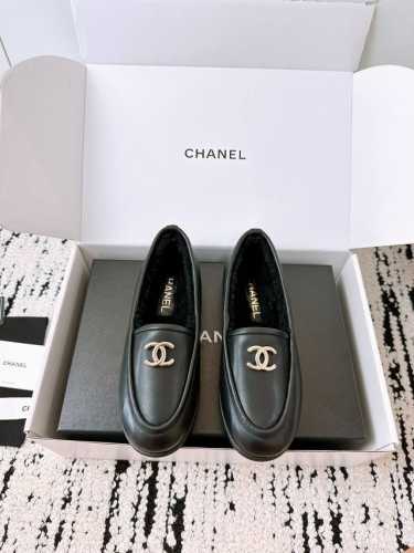 代购级 出厂 带飞机盒包装 ChaneL 24K泰迪毛毛鞋 秋冬新款 小香羊羔毛乐福鞋 舒适保暖平底毛毛鞋 秋冬新款单鞋 香奶奶新品乐福鞋 设计简约高级，超级百