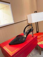 高版本 Rene Caovilla芮妮 乔薇拉 优雅 精致的Fiona高跟鞋，浪漫绝美的宝石镂空尖头女士露跟婚鞋后空鞋 几何线条的设计 非常勾勒迷人曲线 显瘦显