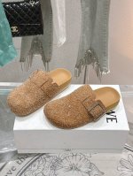 罗意威新品勃肯懒人一脚蹬鞋雪花丝光牛皮料+羊皮里包裹皮质水台组合橡胶大底 增高3cm 码数35-40 [40定制]
