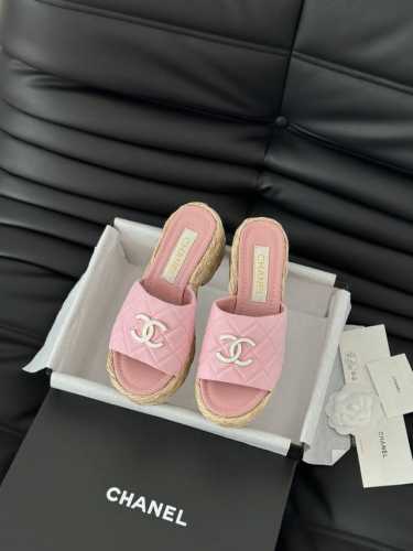 Chanel 25P新款双C编织拖鞋 新编织面料 编织鞋面 内里羊皮 原版大底 Size:35-39 其他码数定做