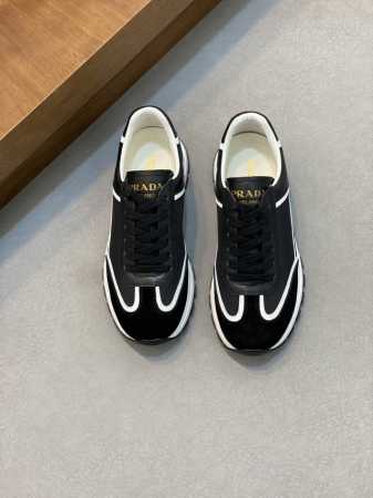顶级代购 普 炸街男神新品运动休闲鞋专柜同步，鞋面意大利进口牛皮搭配布面料，精美五金装饰，进口网布内里柔软舒适， 鞋底：原厂特供原版底，独家活动成型底超级舒适， - 点击图像关闭