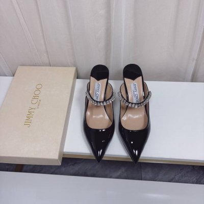 橙子出厂价P P140 Jimmy Choo 周仰杰 Jc经典款 水钻链条尖头高跟拖 穆勒鞋 包头半拖 高跟凉鞋 跟高：6Cm、8Cm 码数：34-42