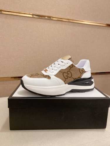 调工厂P价 男装男鞋 运动原单 新款Gucci 古奇 专柜同步上市， 新款男鞋、面料精选进口牛皮，内里:羊皮内里。高端气垫开模防滑橡胶大底，精美线条、简约大气，