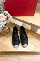女款 男款 Valentino Garavani 华伦天奴 荔枝纹新款渔夫鞋 - 绣Vlogo标志 - 牛皮 -跟高2Cm - 橡胶大底 - 意大利制造 -36