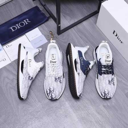 商品商标：Dior 迪奥 休闲鞋 正码码数: 38-44 商品材料：精选牛皮拼接鞋面 牛皮鞋垫 弹力布内里 橡胶大底 - 点击图像关闭