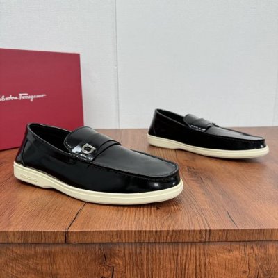 工厂P价 Ferragam菲拉格慕新款男士驾车鞋，一脚蹬百搭软皮乐福鞋清凉来袭！面料采用全进口牛皮，看得见的质感，重工车线，内里本染小牛皮，标配Logo牛皮垫脚