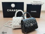 香奈儿 Chanel 小香家 Coco Handle 塞尔兹堡系列 女士手提口盖包Hass 御用材质 原装五金扣 励泰手缝定制 尺寸：小号18 13