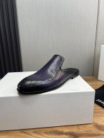 工厂价 Berluti-布鲁提.高工艺纯手工改色真皮大底拖鞋｜意大利全面进口小牛皮丕手工涂绘｜超强质感、手感｜中垫全包小牛皮｜注塑真皮大底｜精细做工｜商务日常首