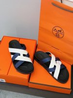 hermes男士 Kazimir拖鞋-顶级品质 编织饰若和小牛皮机能凉鞋 以 H 标志性图案为灵感的交织鞋面打造休闲造型 可谓夏日良伴 进口牛皮+牛皮内里+橡胶
