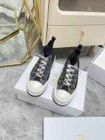 顶级版本 出 厚底款 高帮款 Dior迪奥Walk'n系列 老花 刺绣 厚底穿孔科技针织高筒运动鞋鞋 情侣款 休闲运动鞋 原版购入开发 做货 这款 Walk'n