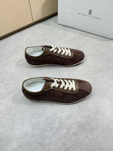 Brunello Cucinelli 布鲁内洛 库奇内利 -高端品质 原单休闲运动板鞋 -鞋面：进口纳帕小牛皮、反绒小牛皮、鞋舌.后跟；高周波品牌Logo -内