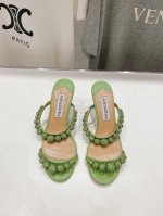 最高版本400 Q Aquazzura金菠萝 新品水钻高跟拖鞋 市场顶级品质 夏天穿这种Blingbling的鞋子真的绝美女孩子真的无法抵御它的美 上脚非常仙女