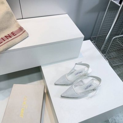 高品质出厂 顶级品质Jimmy Choo 周仰杰25春夏新品网纱烫钻尖头小猫跟后空凉鞋 Jc经典水晶烫钻网纱高跟鞋 超级仙的一款啊 美得让人窒息 超闪昂贵施华洛