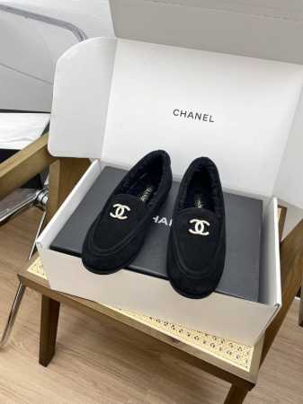 下单请备注 代购级ChaneL 24K泰迪乐福鞋秋冬新款 小香羊羔毛乐福鞋 舒适保暖平底毛毛鞋 秋冬新款单鞋 香奶奶新品乐福鞋 设计简约高级，超级百搭款！双C - 点击图像关闭