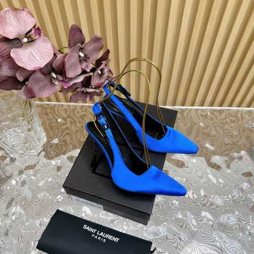 YSL 圣罗兰 SS2024夏季新品 走秀款高跟凉鞋 2024全新春夏系列后带方扣高跟凉鞋 ！ 尖头高跟拖鞋淡淡的夏日里怎么少得了一双仙女鞋 各种小裙子搭配起来
