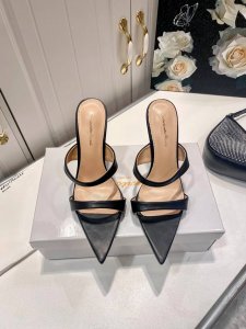 橙子出厂价p gianvito Rossi 一字带尖头高跟凉鞋 高跟鞋 设计超酷 经典百搭 上脚舒适 随意搭配皆可完美呈现 优雅风格 创造不一样的感觉 跟高 7