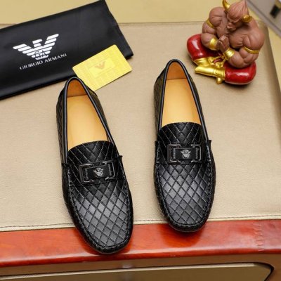 工厂P价 阿玛尼 Armani 新款休闲豆豆鞋、专柜一比一制作 优质做工，原单品质、进口牛皮鞋面皮内里原版橡胶大底、｛高品质看得见｝欧洲站高端大牌男鞋 码数：黑