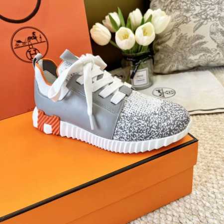 男码10 顶级版 Hermès 爱马仕 Flex系列 男女同款雪花针织运动鞋 休闲鞋 饰有编织bolduc细节 尺码：女码 35-41 40、41、不退换 男码 - 点击图像关闭