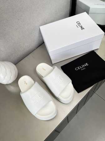 Celine 2025新款厚底大长腿拖鞋，凯旋门logo羊皮防水台面包鞋，35-41，厂价： - 点击图像关闭