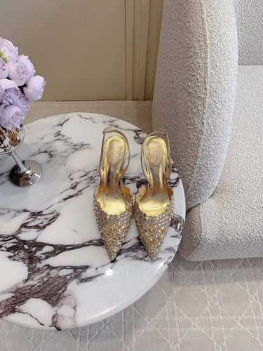 出厂价 Ren* Caovill*重工水晶宝石婚鞋系列 bling bling精致逼人 堪称工艺品 面料进口金属丝编织电绣配珠光羊皮面 垫脚羊皮 意大利真皮大底