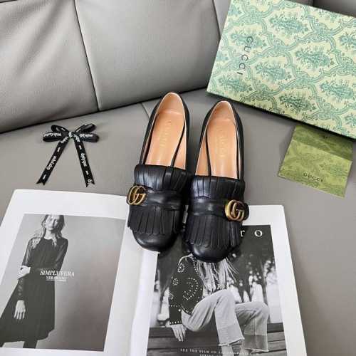 橙子出厂价 GUCCI 古驰 早春新款 流苏粗跟单鞋 浅口乐福鞋 跟高：5CM 码数：35-39 可定制40.41.42