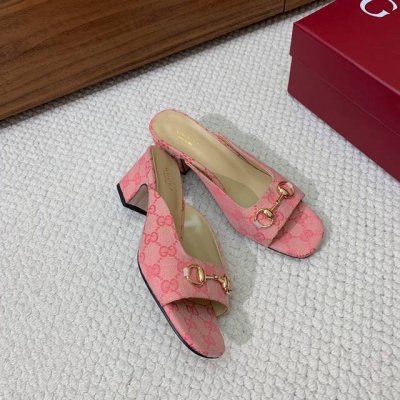 gu*Ci经典拖鞋 鞋面羊皮 定制Gg材料 羊皮内里及垫脚 真皮大底 跟高6.5Cm 码数 35-42 40 41 42订做 批