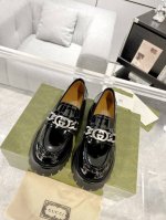 Gucci 23新款双Gg沟纹厚底乐福鞋 松糕鞋 秀场大爆款 专柜购买原版一比一打造 所有细节 材料 全部跟你在专柜买到的都一样 牛皮面料.35-40