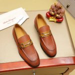 工厂P价 里 Ferragamo 菲拉格慕 爆款时尚皮鞋官网专柜1:1制作，原版开模好质量看得见，进口高端头层打蜡小牛皮，水染皮内里纹路很清优质防水防滑耐磨大底