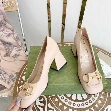 Gucci古奇 早春新款马衔扣丑萌粗跟单鞋 凉鞋 跟高：7.5Cm 5.5Cm 2.5Cm 大底：意大利真皮底 尺码：35-39 34.40.不退换 - 点击图像关闭