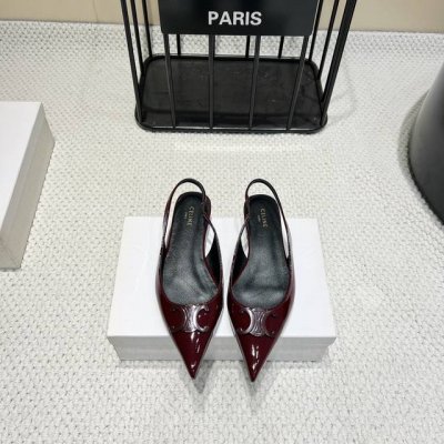 出厂： 高版本 Celine 2025Vs夏季 尖头后空单鞋 夏季季搭配袜子，简直绝绝子了复古的点上带上了满分时髦感颜值绝原版购入开发，依旧最高输出，还原原版定