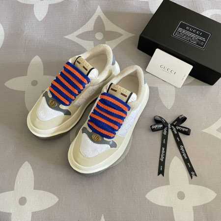橙子出厂价 GUCCI 古驰最新爆款 厚底运动鞋 休闲板鞋 复古小脏鞋 胖丁 胖墩墩 原版购入开发做货，MAC90全新爆款系列脏脏鞋，精致小巧的互扣式双G标识浪 - 点击图像关闭