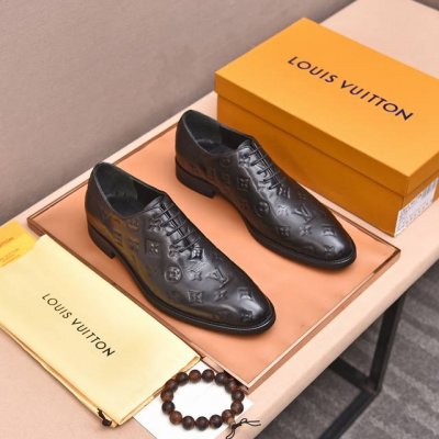 调工厂p价 男装男鞋 运动原单 水染牛里 Louis Vuitton* 高端 路易威登 年专柜最新款 正装商务皮鞋原版最高品质 进口意大利小牛皮面料牛皮内里 原