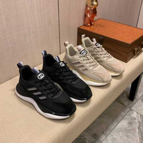 新款: 厂价: 古奇Gucci* 最新爆款休闲鞋，顶端品牌奢侈～代购，顶级～质量。鞋面選用进口透气网面搭配材质透气运动垫脚 精细做工。原版个性时尚柔软橡膠耐磨防
