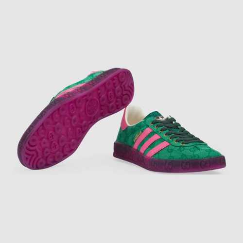 Gucc* X Adidas 22Fw New Arrival G 阿迪 联名板鞋，Adidas经典三线元素与三叶草标志融入gucc*设计元素 大胆的配色夺人眼