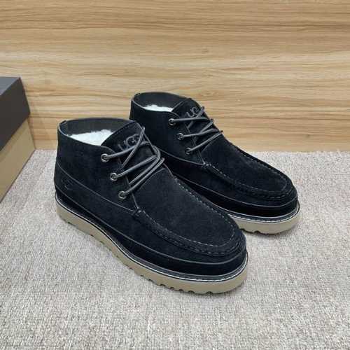 UGG P: Size：39-44 颜色：二色可选 UGG男款雪地靴澳洲进口加厚羊毛 UGG毛毛鞋男士雪地靴男款马丁靴 材料： 头层真皮防水防冻鞋面 真毛内里