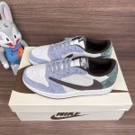 顶级版本Trophy Room X Jordan Air Jordan 1 Low 防滑 低帮 复古篮球鞋 男女同款 蓝绿。 码数：36-46 含半码 编码: